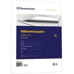 Soennecken DIN <b>A3</b> 80g/m 50 Sheets Graph <b>Paper</b> Block Drafting Supplies - Product Image 1