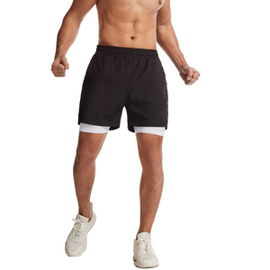 Shorts de sport pour hommes de haute qualité, respirants, à séchage rapide, avec cordon de serrage, taille mi-haute, motif uni, écologiques - Product Image 6
