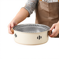 Grill de table portable, pliable, petit, léger, mini barbecue au charbon de bois, en acier inoxydable, pour le camping et les fêtes
