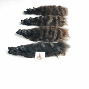 Venta al por mayor de color natural indio virgen cutícula alineada estilo trenzado con procesamiento de rizos ondulados extensiones de cabello humano barato gratis - Product Image 3