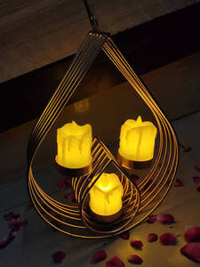 Leaf Shape Hanging <b>Tea</b> <b>Light</b> Holder Home Decorative Candle Stick Holder for Christmas Birthday Easter Tabletop for Parties - Product Image 3
