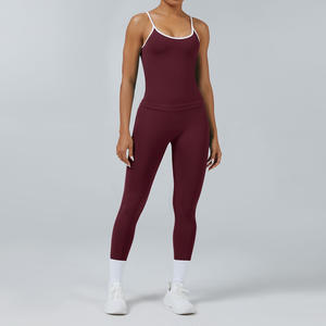 Conjunto de Yoga para Mujer al por Mayor: Bodysuits Deportivos Efecto Segunda Piel, Transpirables, de Secado Rápido, Spandex/Nylon, Conjunto de Dos Piezas para Entrenamiento - Product Image 5