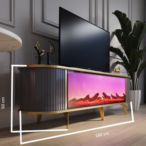 Soportes de TV de chimenea electrónicos de madera Producto de Venta caliente Soportes de TV modernos y de lujo con conexión Bluetooth - Product Image 4