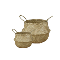 Sensação de ervas marinhas vietnamitas: uma cesta de barriga versátil para lavanderia e armazenamento de plantas, elevando a decoração de sua casa