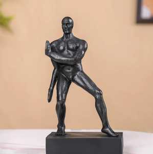 Juego de sujetalibros de hombres musculosos |   Soporte de Resina Negra para Figuras |   Sujetalibros con Forma de Fisicoculturista, Decoración Novedosa para Biblioteca del Hogar - Product Image 6