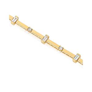 Collier ras du cou tendance Kyoto Baguette Link Chain, cadeau pour femme - Product Image 3