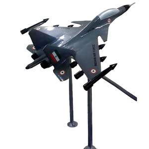 Figure réaliste grand SU-30 gris enduit indien Air Force thème avion de chasse modèle d'avion décoratif avec trépied - Product Image 3