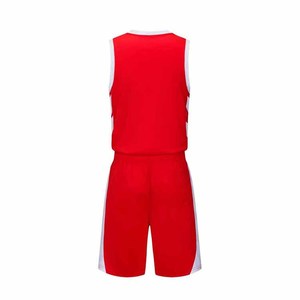 100% poliéster cosido/impreso rojo sólido personalizado equipo deportes Color uniforme transpirable de talla grande conjuntos baloncesto Jersey - Product Image 5