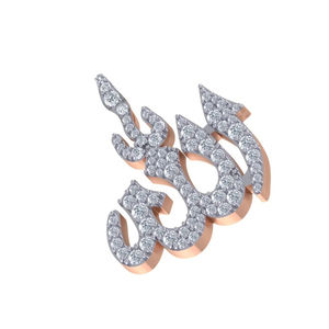 Pendentif en diamant Allah personnalisé pendentif en or blanc 14 ct VVS diamant rond taille baguette pendentif en or rose blanc pour hommes - Product Image 5