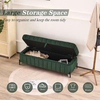 Banc de rangement en velours durable pour chambre à coucher et salon, ottoman moderne pour entrée avec design capitonné