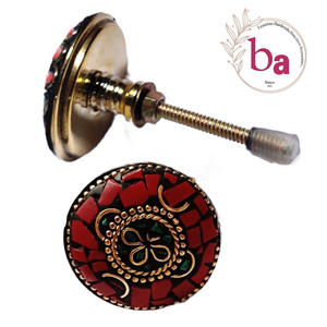 ลูกบิดลูกปัดโลหะแก้วสไตล์อุตสาหกรรมมือจับลิ้นชักตู้เสื้อผ้าตู้เก็บของห้องนอนอพาร์ทเม้นต์ - Product Image 1