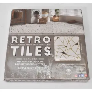 Achim Lot de 20 carreaux de sol rétro en vinyle pelable et autocollant, 12x12 pouces - Product Image 1