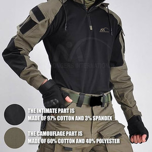 Camisas tácticas de poliéster/algodón de punto sólido transpirable de secado rápido para hombres ropa al aire libre ligera - Product Image 6