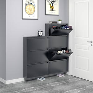 Металлический шкаф для обуви, 4 слоя, с замком для обуви, 2024 фабрики в Гуанчжоу - Product Image 3