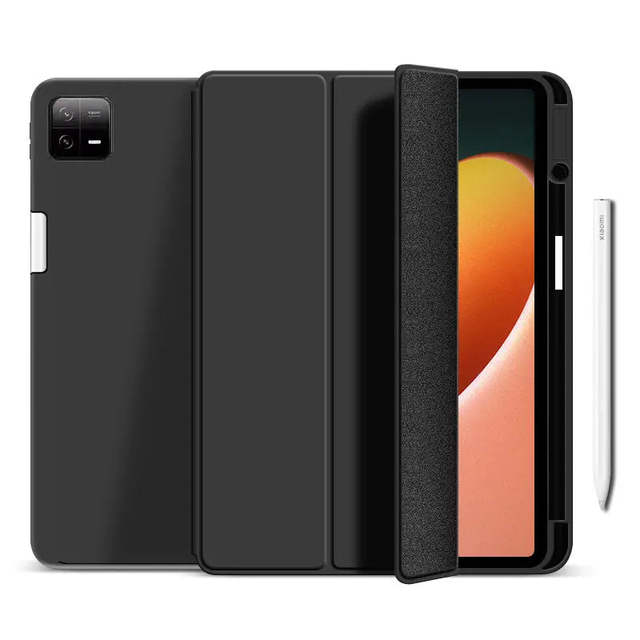 For Xiaomi Pad 6/6 Pro Tablet Protective Folio Stand Case Cover with Pen Holder Shockproof Made of PU PC Leather