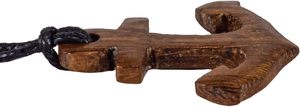 Pendentif Ancre en Bois Sculpté à la Main sur Collier en Corde Noire Réglable, Colliers en Cristal Guérisseur pour Hommes - Product Image 2