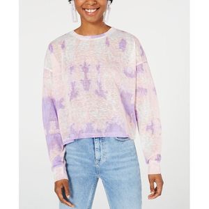 Top in Cotone Lavorato a Maglia a Maniche Lunghe Tie-Dye per Ragazze, Alta Qualità, Stile Vintage, Taglia L, Colore Rosa, per Primavera Estate Autunno - Product Image 1