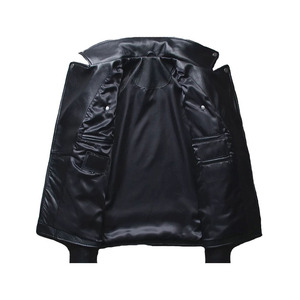 Chaqueta de cuero con logotipo personalizado de calidad superior Estilo único Secado fácil Tasa de fábrica Tendencia Moda Cierre de cremallera Técnica lavada - Product Image 2