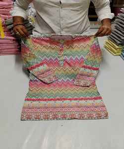 Último estilo pijama tela nueva tendencia pollo corto Kurta invierno Khadi algodón Pijama AchkanBandhgalaSherwani - Product Image 2