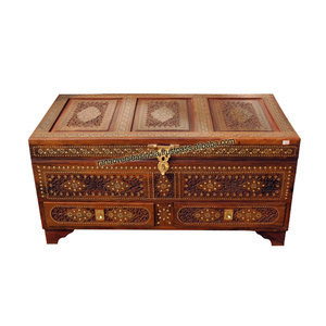 Coffre de rangement Feng Shui en bois artisanal, vente en gros d'usine, coffre au trésor premium avec incrustation en laiton - Product Image 4