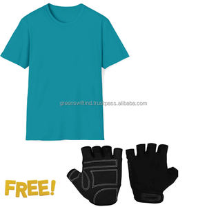 Camiseta informal tejida de poliéster para hombre, camiseta de secado rápido para gimnasio, entrenamiento, correr, teñido liso, superventas, sin atletismo - Product Image 2