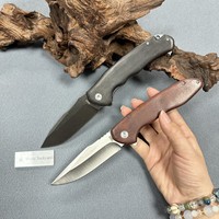 Zw445 Rosewood Handvat Outdoor Camping Draagbaar Mes Groothandel 440c Fruitmes Satijn Mes Drop Point Opvouwbare Gift Zakmes