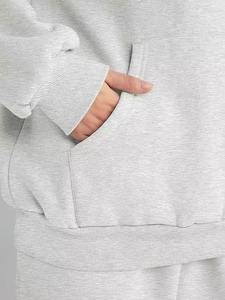 Best Quality 2025 Cotton Fleece Tracksuits For Women Sports Pullover <b>Jogging</b> Pants Oversized Two Piece Sportswear <b>Ladies</b> Sets - Product Image 4
