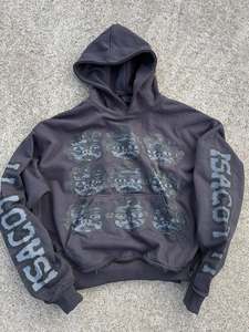 Sudadera con Capucha de Moda Masculina de Alta Calidad, Impresión de Logotipo Personalizada, Lavado Ácido Extra Grande, Estilo Vintage, Talla Grande XXL, Personalizada con Pedrería, Talla 6XL - Product Image 5