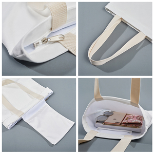 Venta al por mayor, bolsas de compras personalizadas, bolsa de lona de algodón, promoción en blanco, bolsas de compras personalizables reutilizables con logotipo impreso - Product Image 4