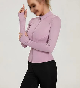 Chaqueta de Yoga para Mujer, Chaqueta Deportiva con Tela Elástica, Cierre Completo con Cremallera, Orificios para Pulgares, Ligera - Product Image 2
