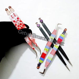 แหนบต่อขนตาแบบโค้ง 90 องศา ลายฮาโลวีน พร้อมตุ๊กตาฮาโลวีนตัดลาย  สำหรับต่อขนตา  อุปกรณ์เสริมความงาม - Product Image 6