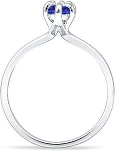 Anillo de Compromiso de Plata de Ley 925 con Zafiro Solitario en Forma de Marquesa, Estilo Vintage - Product Image 2