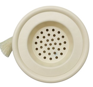 Brûleur à Bakhoor en Verre Martelé Vert Nordique, Base Crème, Pompon Décoratif, Mabkhara, Porte-Encens Oud Arabe pour Maison Moderne, Moyen-Orient - Product Image 2