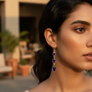 Pendientes de Plata 925 con Amatista, Joyería Elegante para Mujer, Accesorio de Moda - Product Image 1