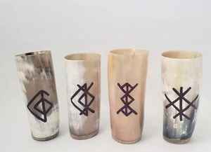 Tasse Viking en corne naturelle gobelet médiéval pour fête Logo personnalisé Premium Promotionnel Koi Faizacraft - Product Image 2