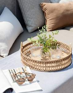 ถาดหวายไม้ไผ่ทำด้วยมือถาดหวายพร้อมหูหิ้วถาดตัดอาหารผนังสูงทำด้วยมืออเนกประสงค์ - Product Image 6