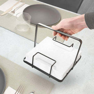 Vente chaude Élégant De Luxe Noir Mat Métal En Acier Carré Porte-Serviettes En Papier Stands Porte-Serviettes Pour Table Restaurant - Product Image 3