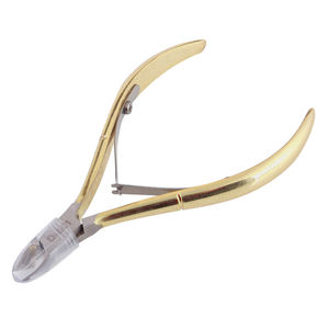 Pince à cuticules en acier inoxydable à la mode Pince à cuticules en acier de haute qualité Pince à cuticules en acier inoxydable avec poignée en or - Product Image 4