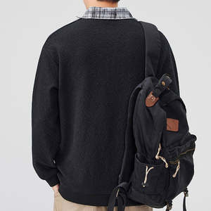 Polo de Hombre de Algodón de Punto Vintage de Alta Calidad con Logotipo Bordado Personalizado, Básico, Manga Larga, Estilo Rugby - Product Image 3