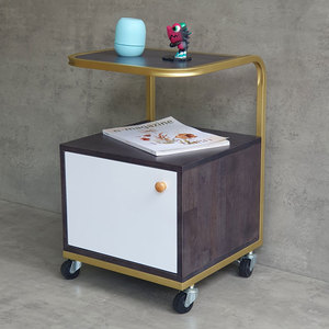 Mesa de Noche Inteligente de Diseño Moderno TDG68053, 40x40x55cm, Madera de Caucho con Estructura de Hierro para Dormitorio o Apartamento - Product Image 2