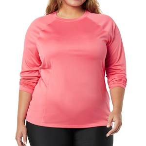 Camisetas de Manga Corta para Mujer al por Mayor, Cuello Redondo, Ajustadas, Protección UPF50+, Ecológicas, de Spandex/Poliéster para Uso en Exteriores - Product Image 2