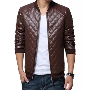 Custom Design Großhandel Top Qualität New Design Leder gepolsterte Bomber jacke Herren Warm Winter maßge schneiderte Leder gepolsterte Bomber Ja