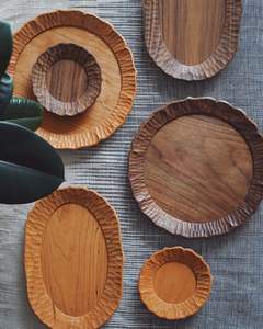 Assiettes décoratives en bois de table Offre Spéciale meilleure qualité, couleur brunâtre foncé, assiettes en bois indiennes - Product Image 2