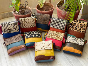 Sac en cuir fait main avec imprimé animal sac à main en cuir recyclé coloré femme sac à main sac à bandoulière moyen sac de selle à bandoulière - Product Image 2