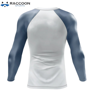 Rashguard de sublimation MMA à manches longues en polyester/spandex, séchage rapide, respirant, pour fitness et course à pied, col rond, pour hommes, Raccoon Sports - Product Image 6