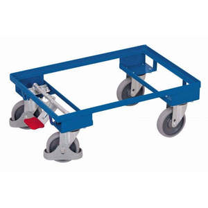 Chariot industriel Variofit Euro-System à quatre roues, zone de chargement 605 x 410 mm, capacité 250 kg, pneus en caoutchouc 410 L/D - Product Image 1