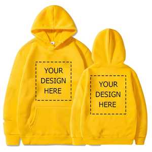 Sudadera con capucha de cuello redondo 100% algodón para hombre, diseño OEM personalizado, bordado sólido, forro polar transpirable, bolsillo, corte holgado, otoño - Product Image 2