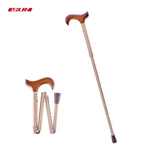 Lightweight Aluminum Alloy 5-Section Adjustable <b>Walking</b> <b>Stick</b> Portable <b>Folding</b> Mechanism Heat Transfer Pattern Design Cane - Product Image 1