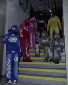 Survêtement de détresse adulte à manches longues quantité minimale de commande bas 100% coton fermeture à la taille élastique longueur au genou-fabriqué au Pakistan - Product Image 4