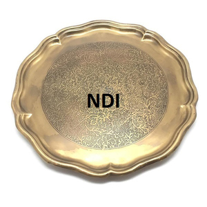 Magnifique plateau de service alimentaire sur mesure en forme personnalisée, finition noyer, avec poignées en laiton, pour la maison, l'hôtel, le restaurant, décoration. - Product Image 5